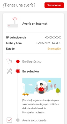 Pantalla consultar estado pedidos. Abre ventana modal.